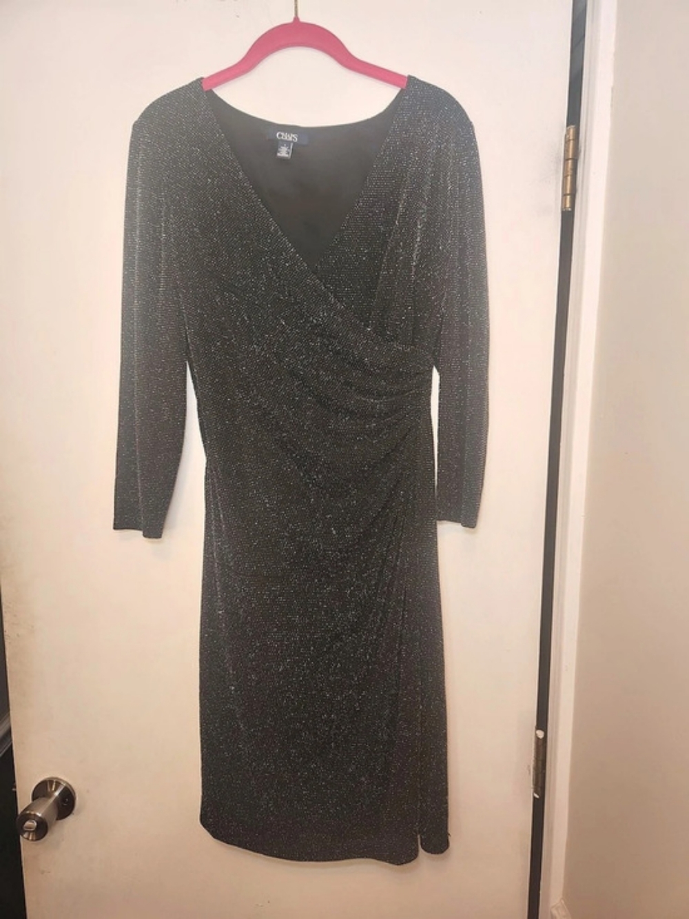 Chaps Sparkle Wrap Midi Dress Size 8